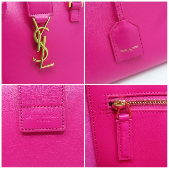 ✨️💎Giftable. Authentic YSL Yves Saint Laurent Baby cabas Hot Pink Crossbody bag - Picture 13 of 14
